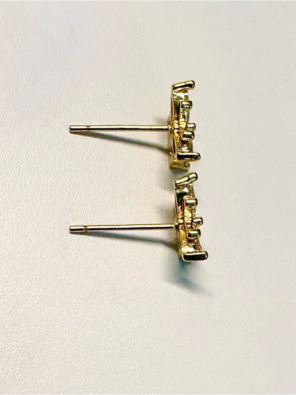 Gold Over Sterling Silver Crystal Butterfly Earrings - Picture 5 of 6